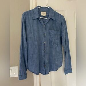 Denim Colored Button Up Top